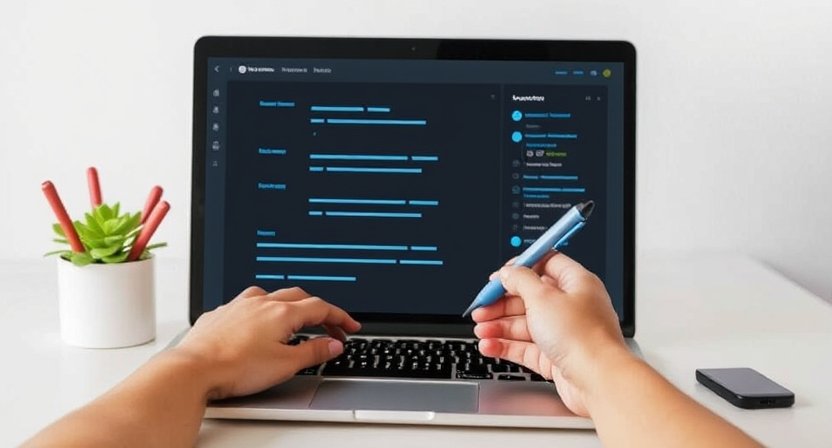 a person comparing different ai note taker tools on a sleek, modern desk with digital screens displaying various features and capabilities. How to Select the Best AI Note Taker Tool for Your Needs