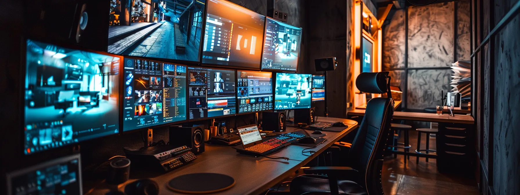 a sleek and modern control room with multiple screens displaying real-time data on high-quality streaming, content delivery networks, and platform reliability, showcasing a robust content management system ensuring optimal performance for an ott platform. a sleek and modern control room with multiple screens displaying real-time data on high-quality streaming, content delivery networks, and platform reliability, showcasing a robust content management system ensuring optimal performance for an ott platform.