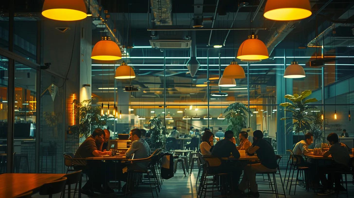 a dynamic and engaging scene of a diverse group of app developers collaborating in a modern workspace, showcasing their expertise in designing intuitive food delivery applications for both ios and android platforms, illuminated by bright overhead lights that enhance a sense of innovation and teamwork. a dynamic and engaging scene of a diverse group of app developers collaborating in a modern workspace, showcasing their expertise in designing intuitive food delivery applications for both ios and android platforms, illuminated by bright overhead lights that enhance a sense of innovation and teamwork.