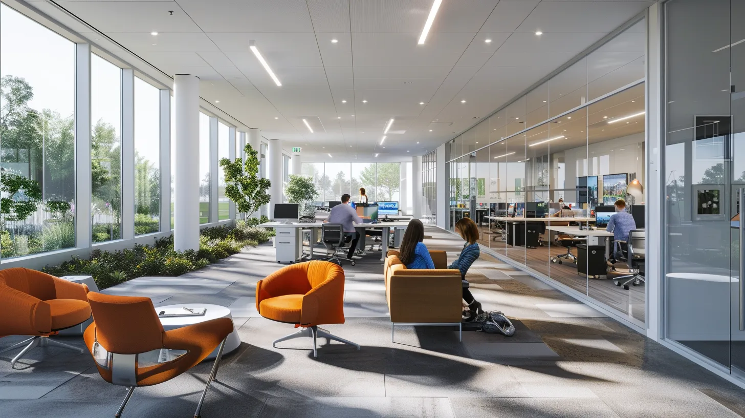 a sleek, modern office space showcases a diverse team collaborating over digital screens, highlighting the seamless integration of white label website development services that enhances branding and efficiency. Benefits of Partnering With a White Label Website Developer