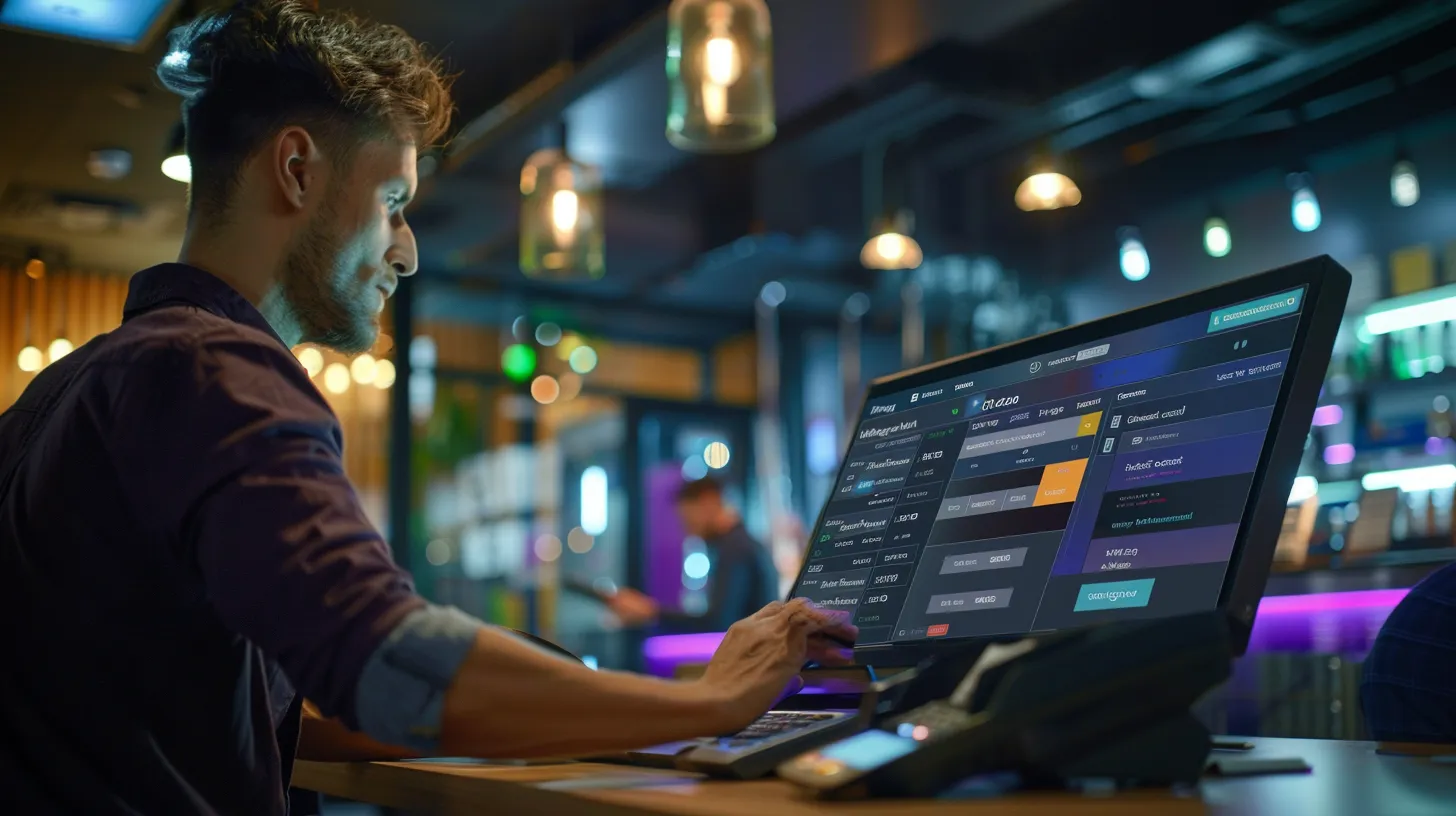 a sleek, modern payment gateway interface displayed on a high-resolution screen with vibrant graphics, showcasing secure transactions and real-time fraud detection amidst a backdrop of satisfied customers engaging seamlessly across multiple devices.