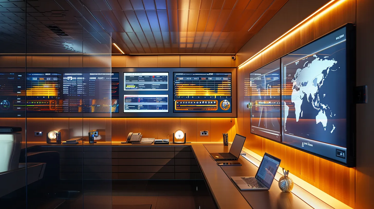 a sleek, modern workspace features a vibrant digital dashboard displaying various payment gateways, illuminated by soft, focused lighting that emphasizes the technology's seamless integration into the business environment.