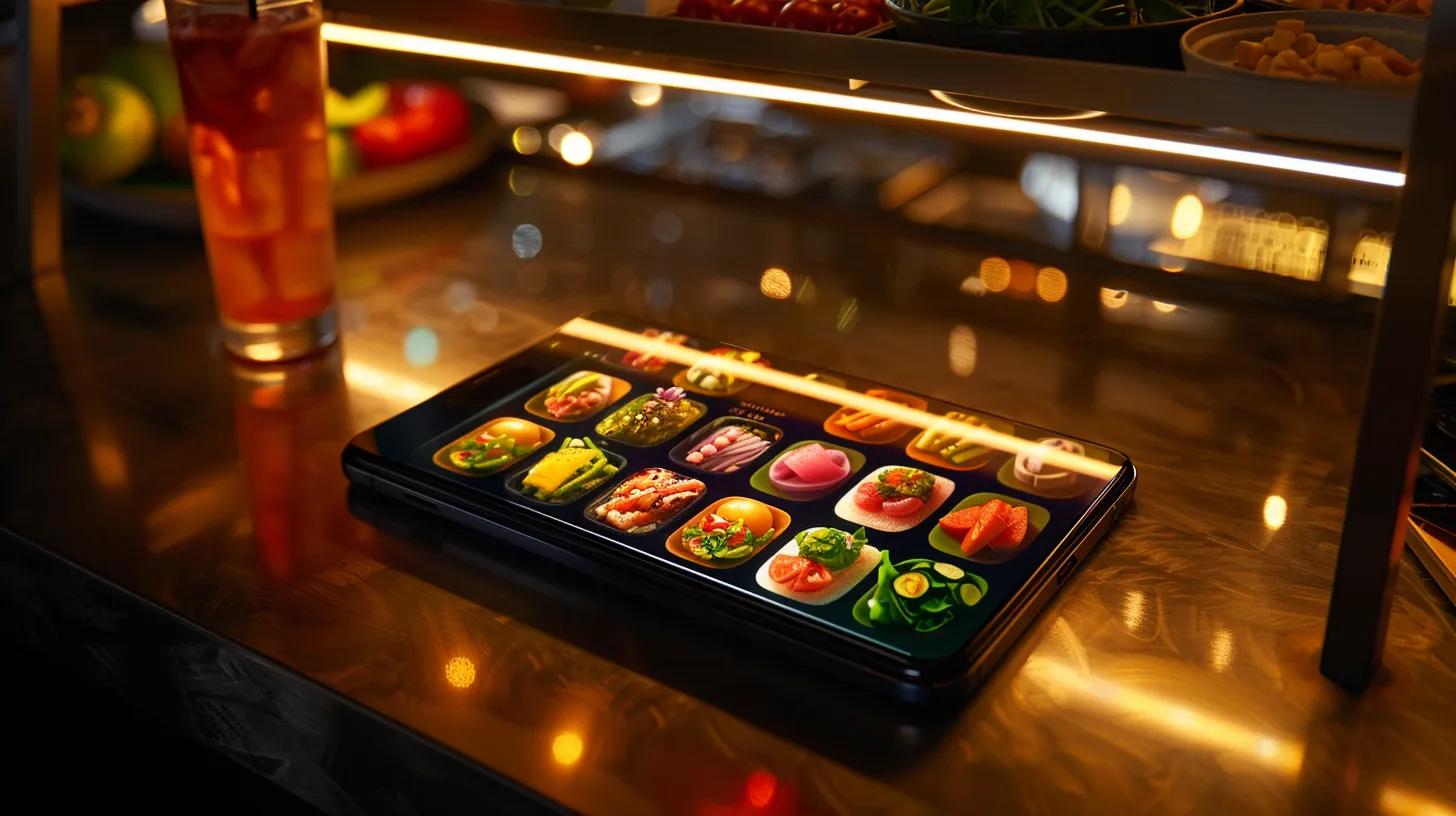 a vibrant, user-friendly food delivery app interface displayed on a sleek smartphone, showcasing a colorful array of delicious meals, illuminated by warm, inviting lighting to emphasize an intuitive and engaging shopping experience. a vibrant, user-friendly food delivery app interface displayed on a sleek smartphone, showcasing a colorful array of delicious meals, illuminated by warm, inviting lighting to emphasize an intuitive and engaging shopping experience.