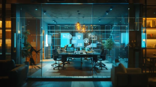 a futuristic office environment buzzes with innovation, showcasing sleek technology and vibrant screens that illuminate a team collaborating passionately on groundbreaking ai development.