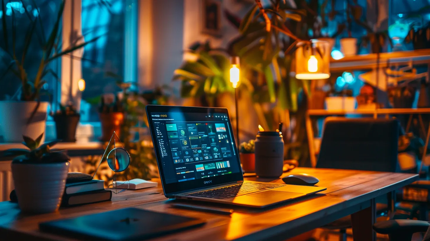a vibrant workspace showcasing a sleek laptop with an array of dynamic mobile app interfaces displayed on screen, illuminated by soft natural light, symbolizing the innovative spirit and diverse cost factors of mobile app development in india. How Much Does Mobile App Development Cost in India?